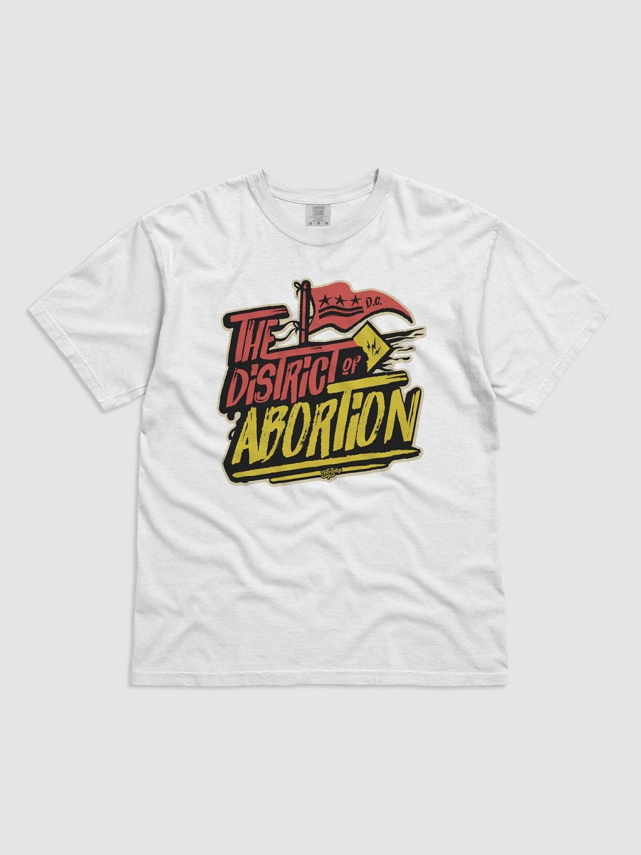 The District of Abortion Red and Yellow White Shirt product image (1)