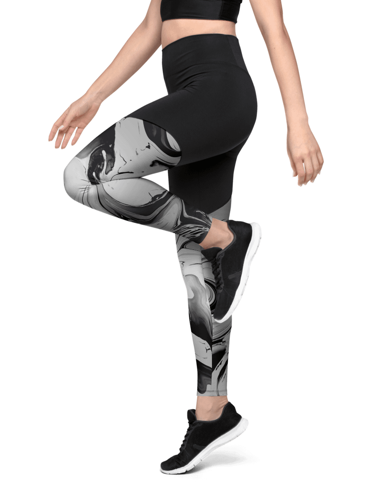 Black Marble-Sports Leggings product image (5)