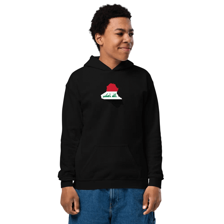 Iraq Map + Flag Youth Heavy Blend Hoodie product image (1)