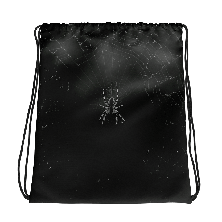 Rucksackbeutel mit Kordelzug - Spinne im Netz schwarzweiß product image (1)