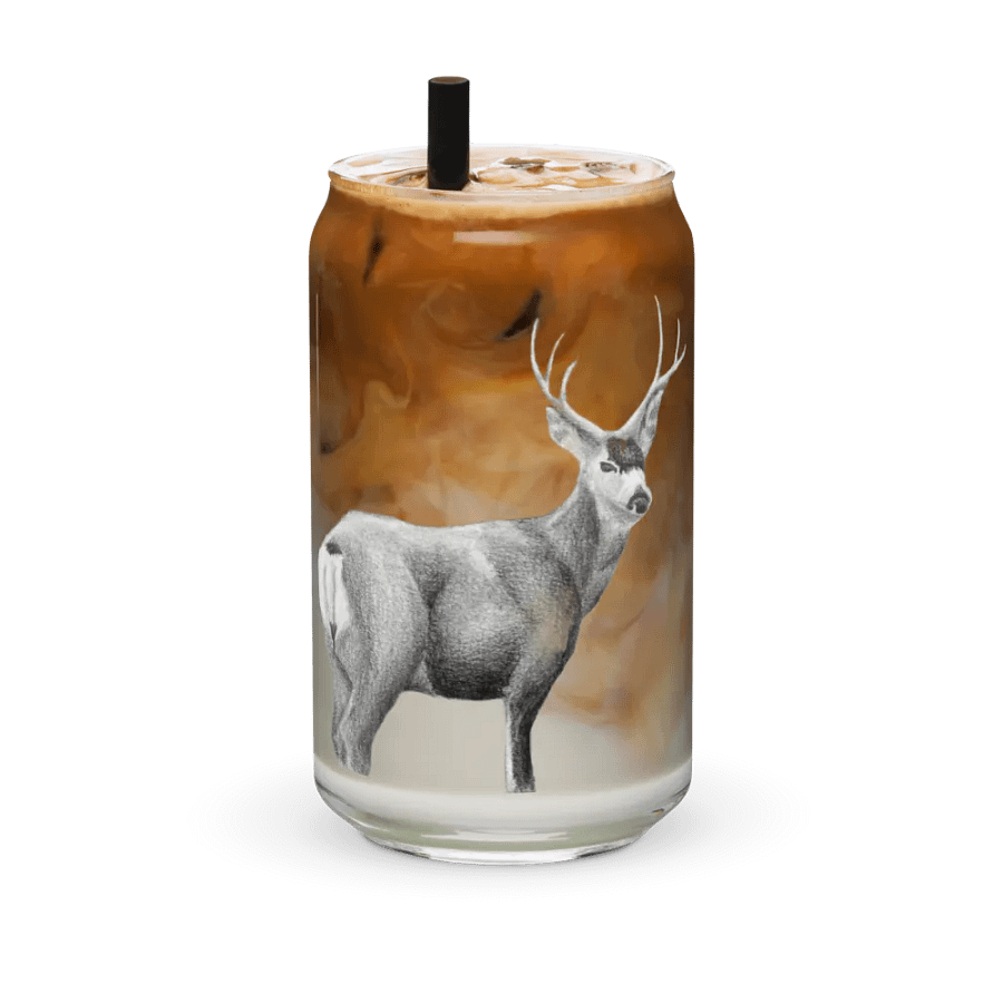 Deer Drawing Glass Can Cup product image (36)