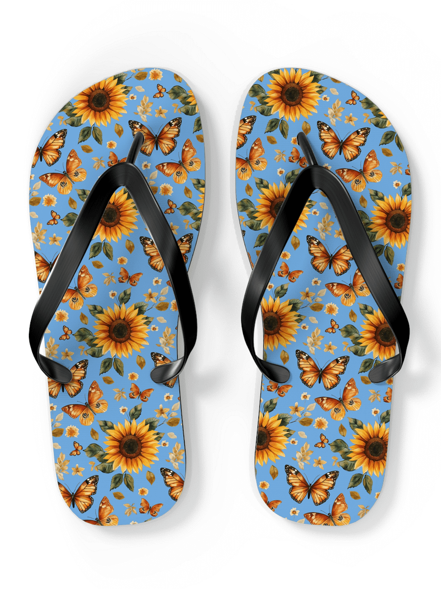 Butterfly/Sunflower Flip Flops product image (3)