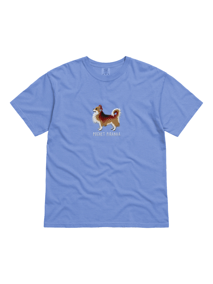Pocket Piranha T-Shirt(Embroidered) of a Longhaired Chihuahua(Sable) product image (31)