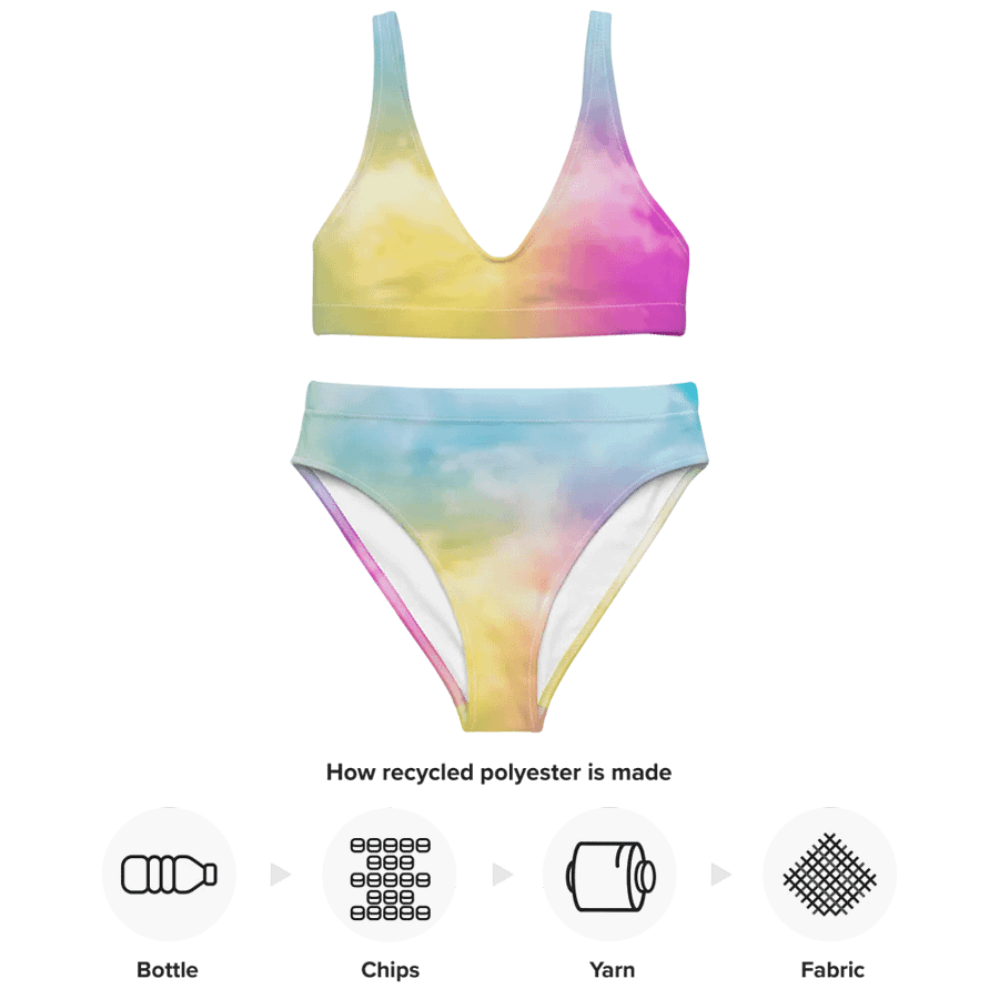 Blur cloud rainbow Design High Waisted Bikini - V3 product image (3)