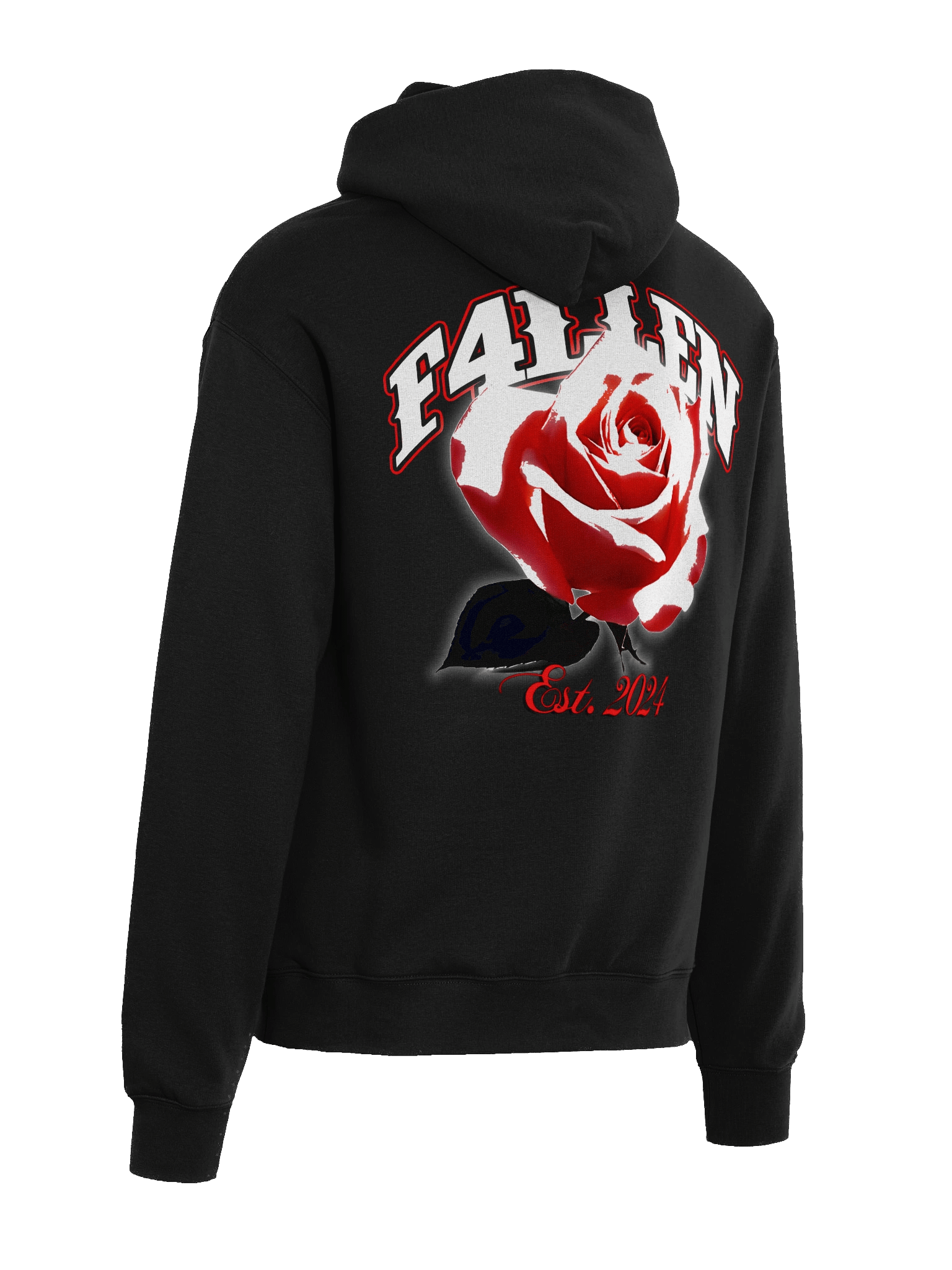 F4LLEN Red Flower Hoodie [ Black ] product image (4)