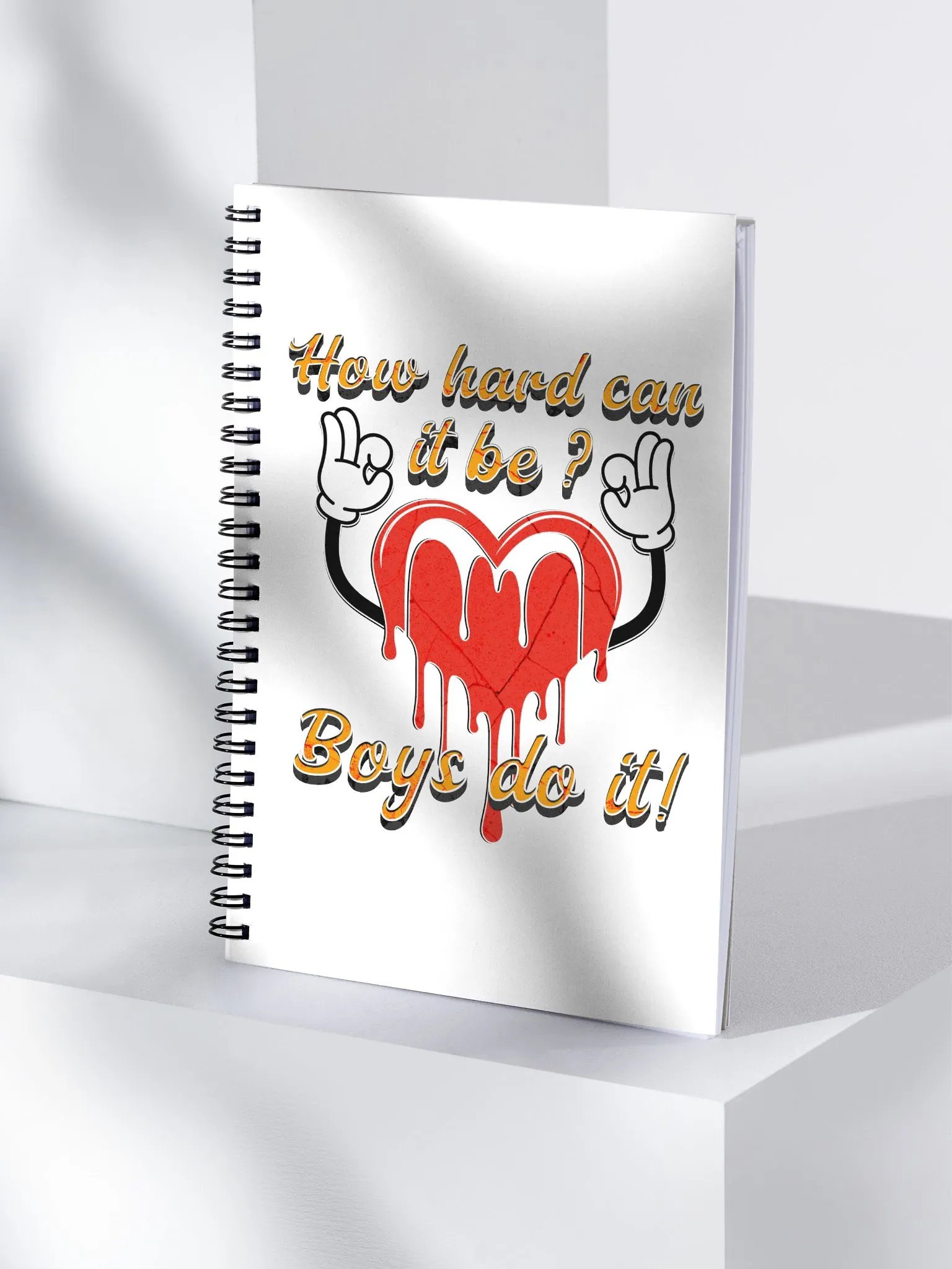 How Hard Can It Be Boys Do It Peaceful Heart Spiral Notebook product image (1)