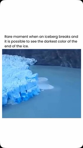 The breaking of an iceberg is a fascinating natural phenomenon and a rare event to witness, especially when it reveals the de...