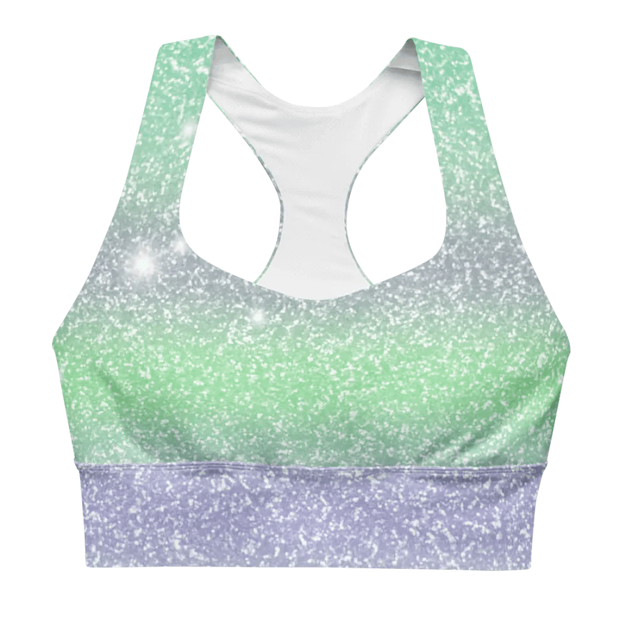 Glitter Unicorn Texture Design Longline Sports Bra - 2 product image (1)