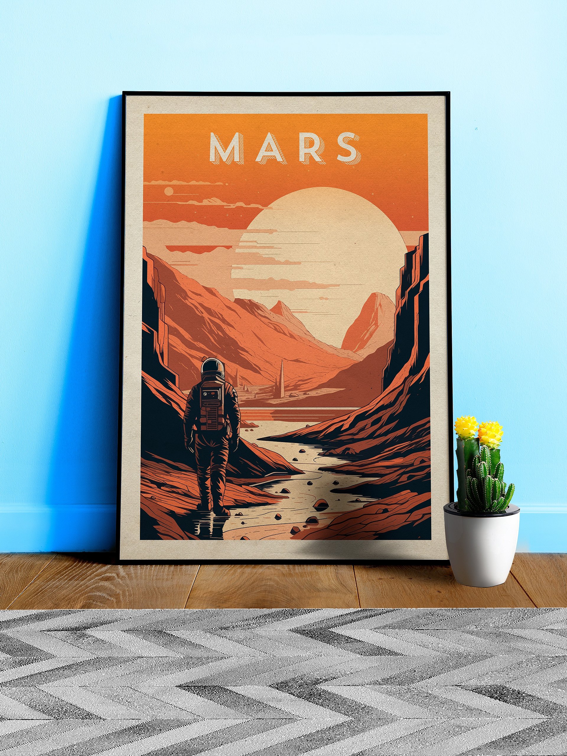 Mars, colony, astronaut — Vintage space poster product image (1)
