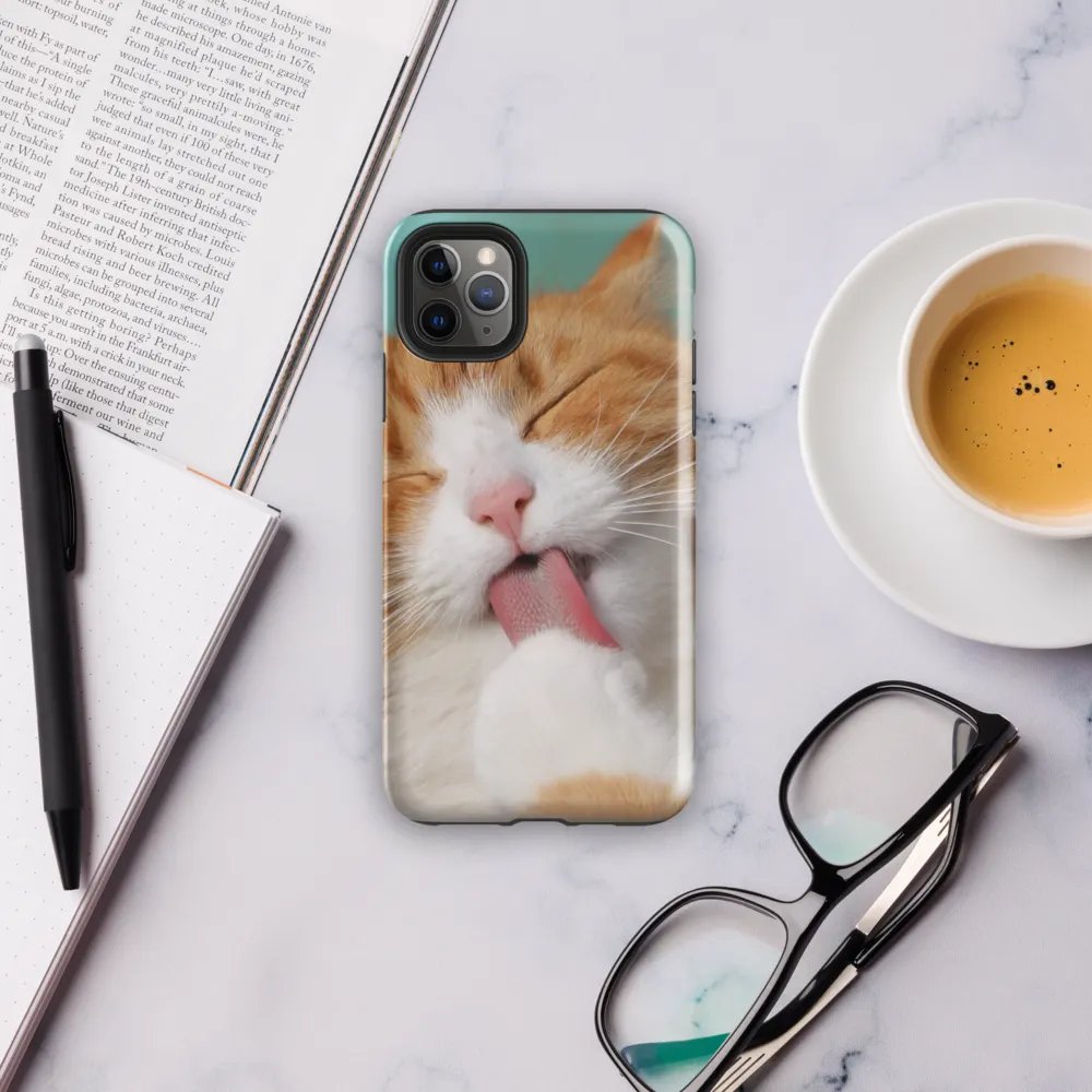 Lovable Cat Lick Bath Phone Case for Feline Fans product image (38)