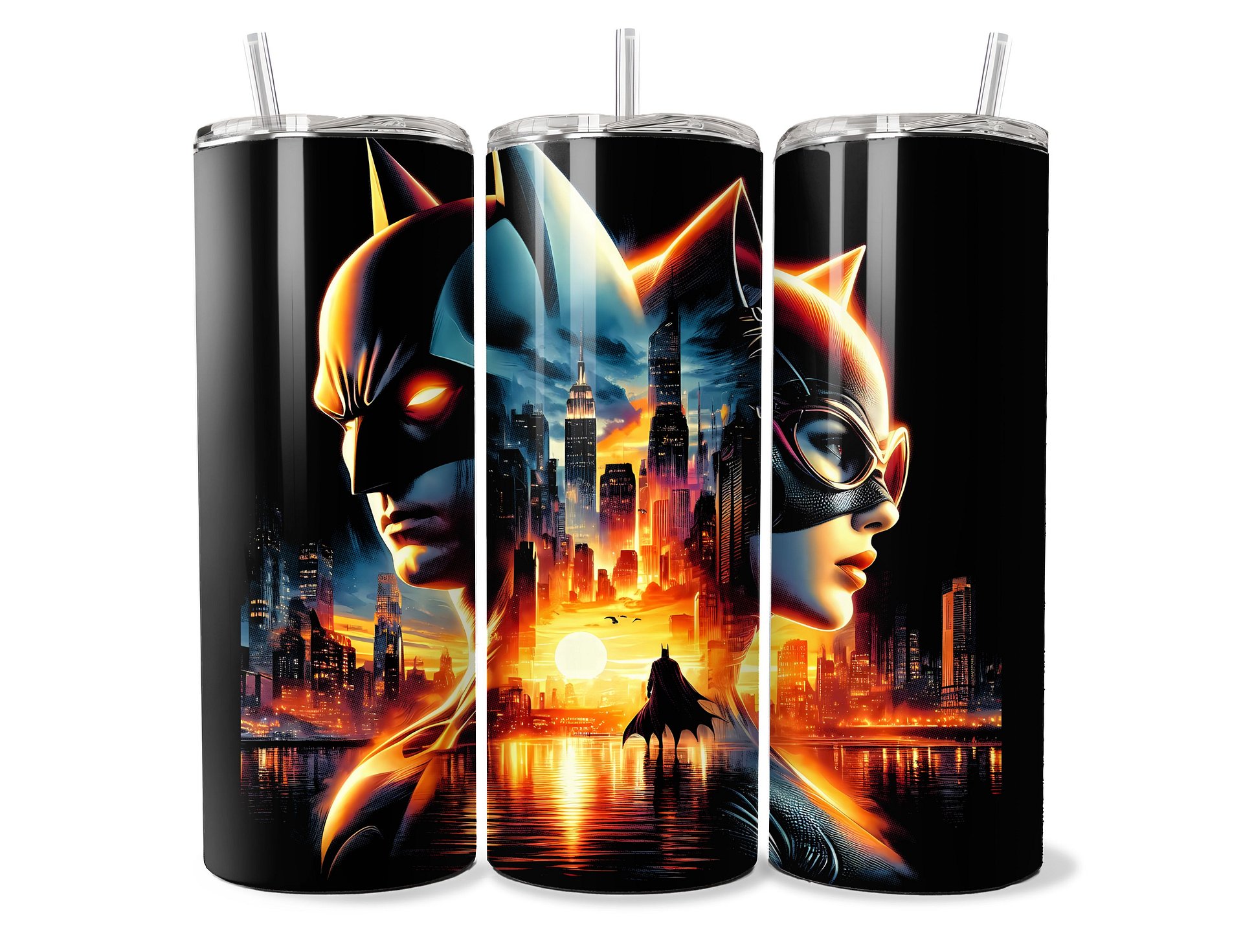 Batman and Catwoman Gotham Nights Tumbler - 20oz Stainless Steel product image (1)