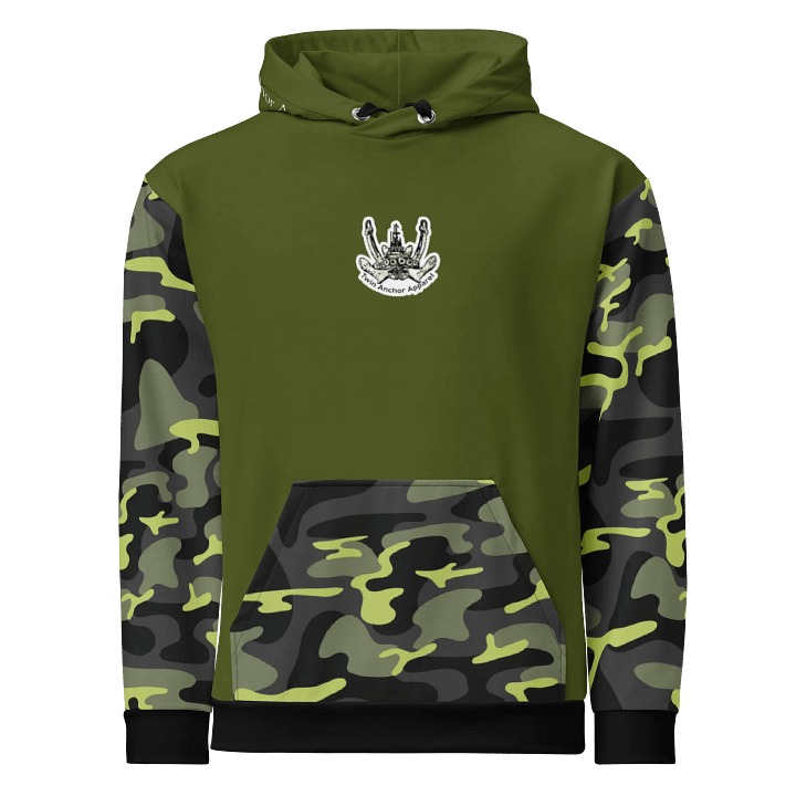 Camouflage & Green Twin Anchor Logo Hoodie product image (1)