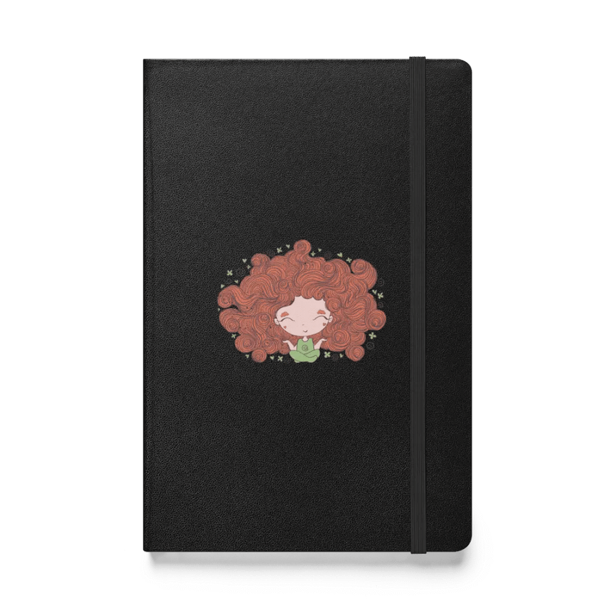 Curly Red Hair Girl Meditations Hardcover Notebook product image (1)