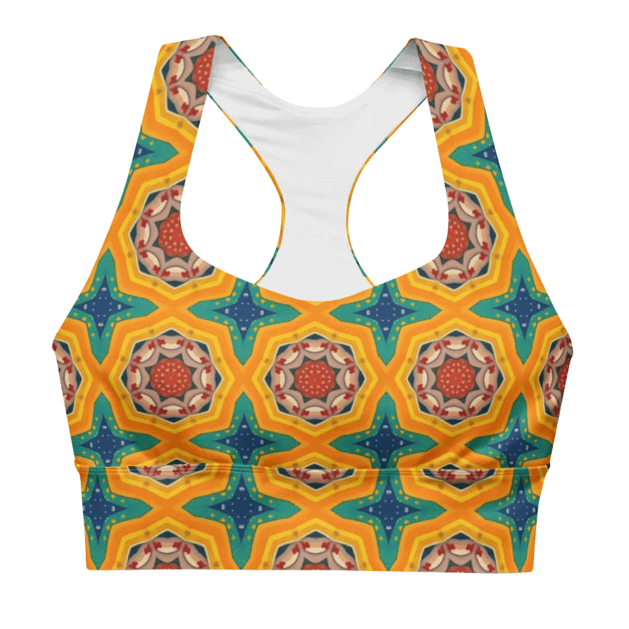 Yellow Bloom Longline Sporty Bra product image (1)