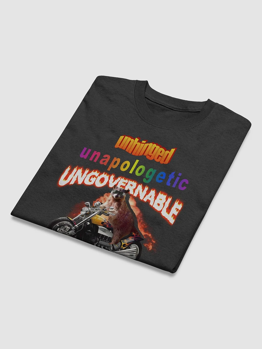 Unhinged, Unapologetic, Ungovernable Raccoon T-shirt product image (4)