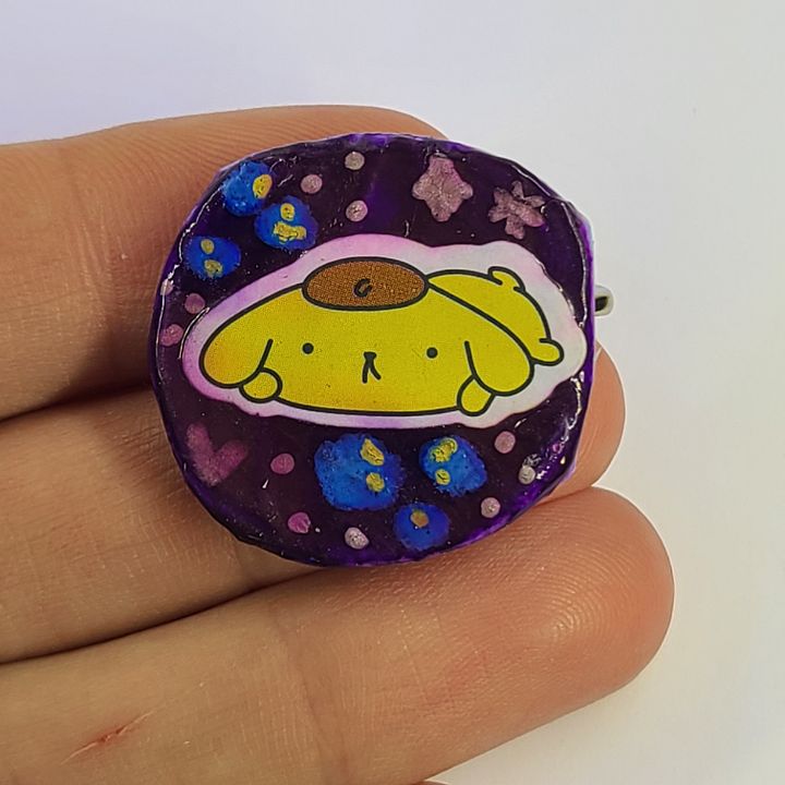 Pompompurin bottle cap pin product image (1)