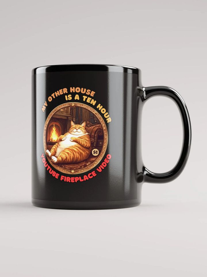 Cozy Cat - My Other House is a Ten Hour YouTube Fireplace Video | Black Glossy Mug product image (1)