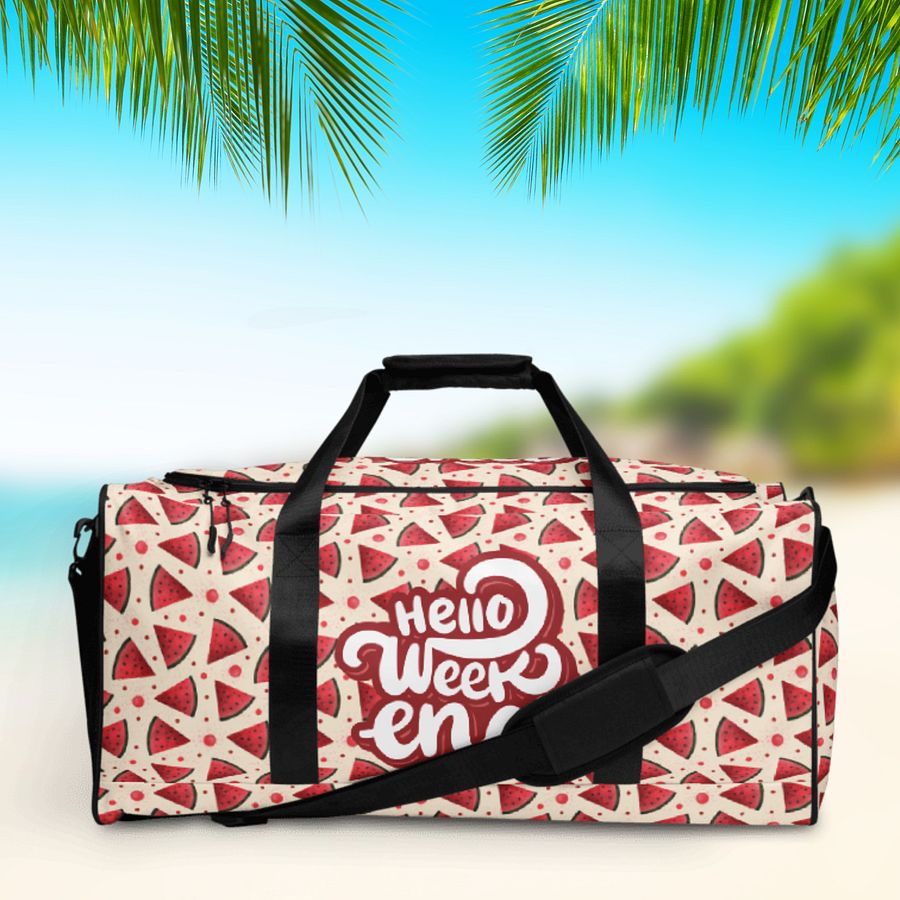 Hello Weekend Watermelon All Over Print Duffel Bag product image (4)