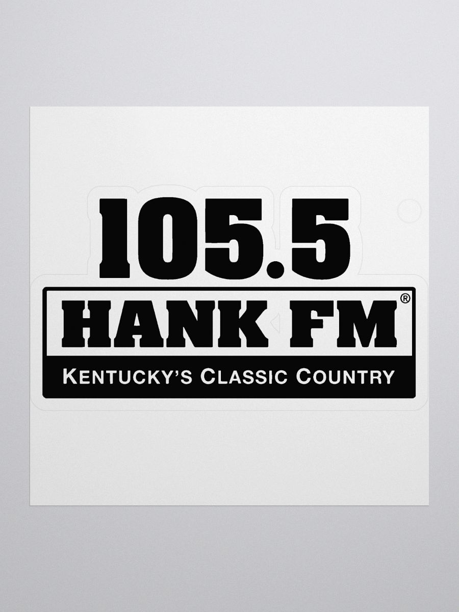 105.5 Hank logo black and white cut out sticker product image (1)