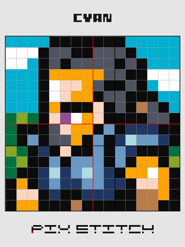 Cyan Pixel Art product image (2)