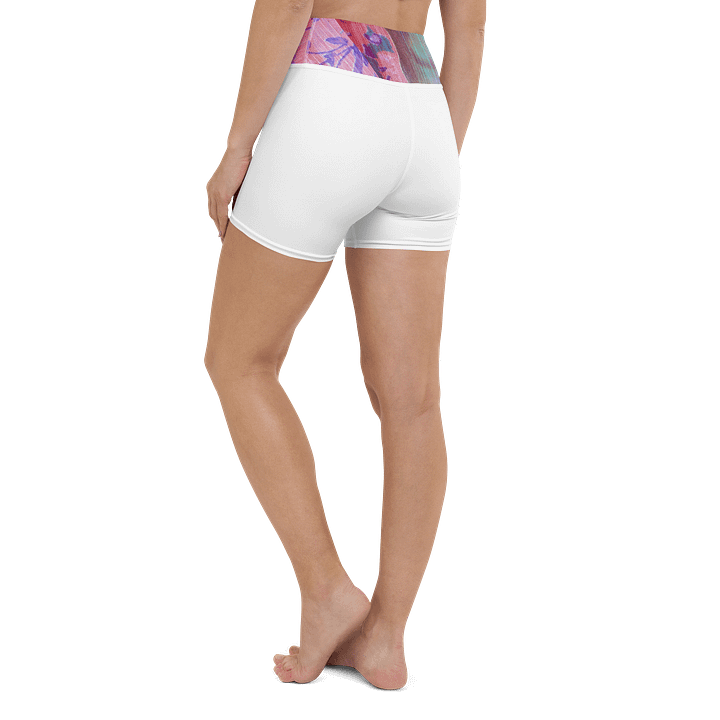 Paradise Breeze White Flow Yoga Shorts product image (1)