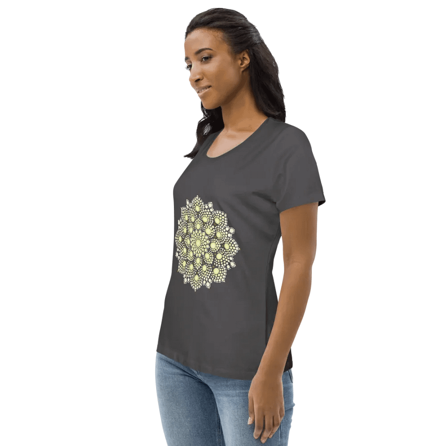 Yellow Dot Mandala Women's Fitted Eco Tee product image (3)