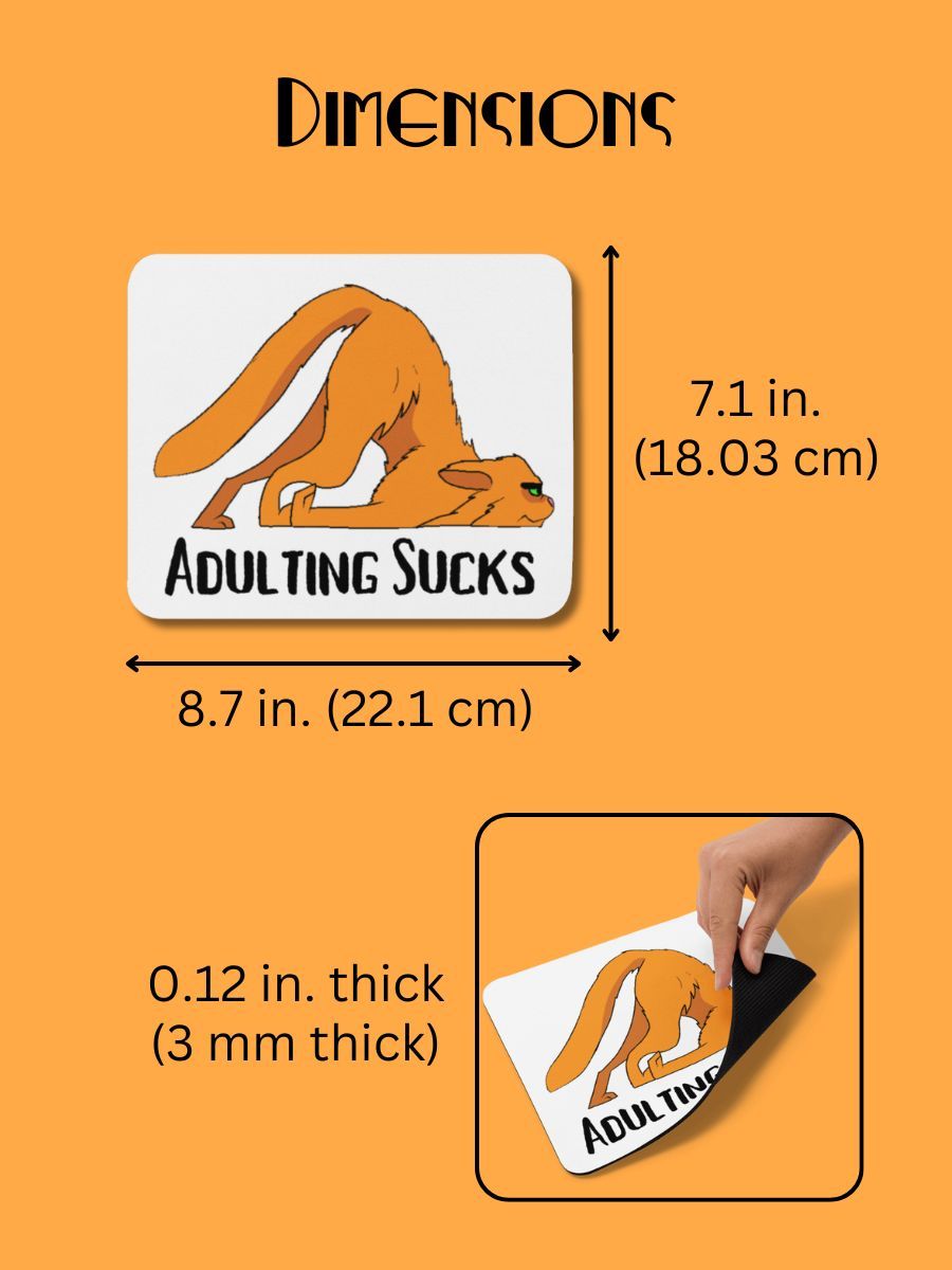 Adulting Sucks Mouse Pad - Drag Face Cat product image (3)