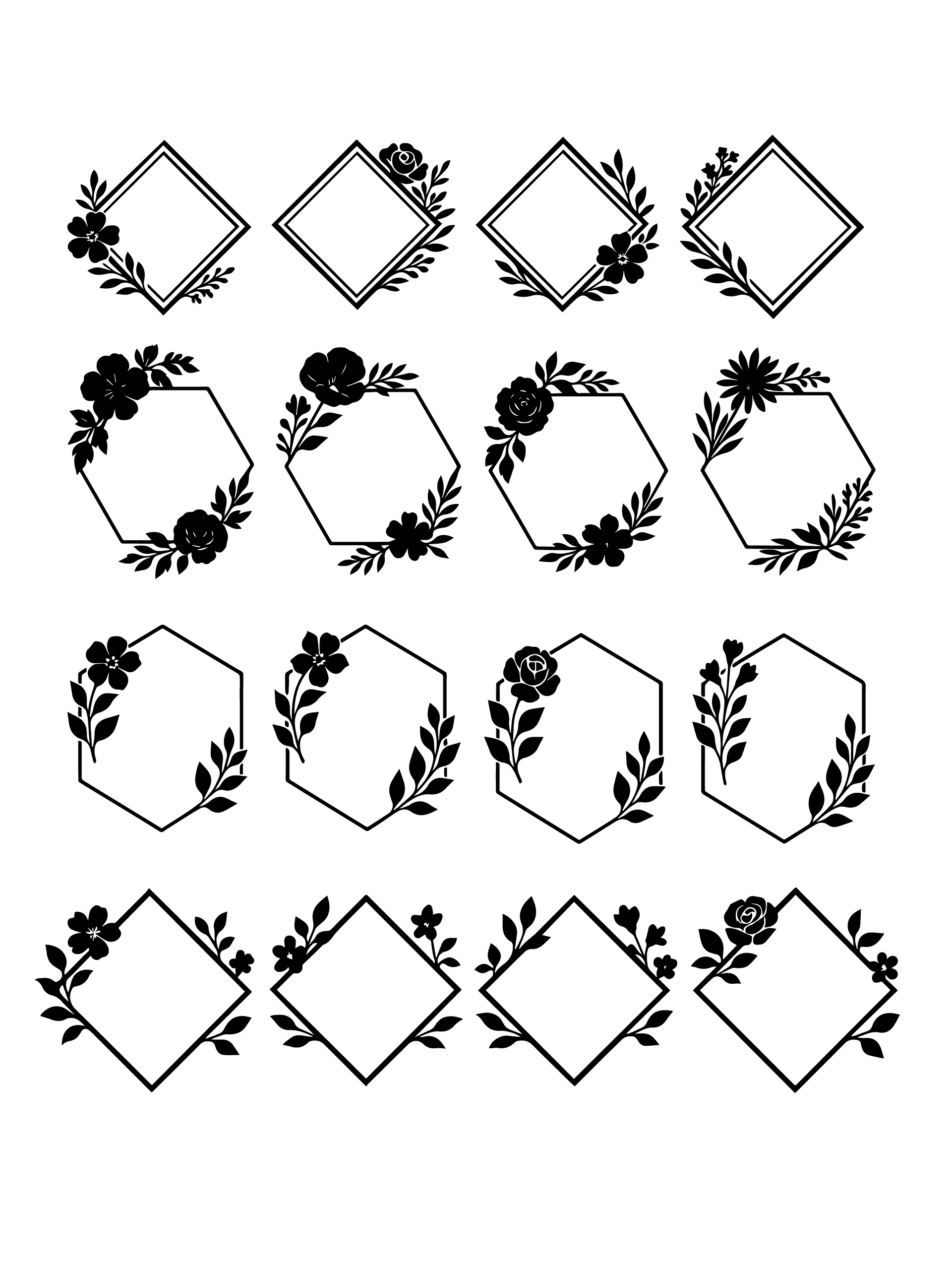 Wedding svg set, Mr and Mrs svg, family monogram designs, decorative ornaments, bride groom quotes, png files product image (5)