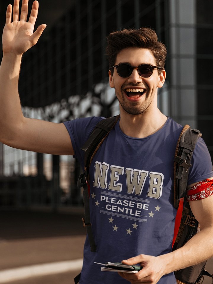 Funny University Shirt for Board Gamers, NEWB Board Game T-shirt on Navy product image (1)