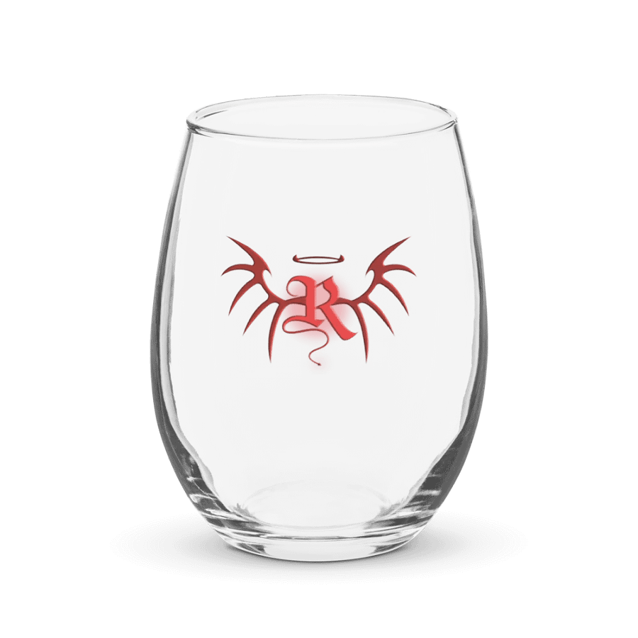 RafaZafar Logo Stemless Wineglass (red aura) product image (1)