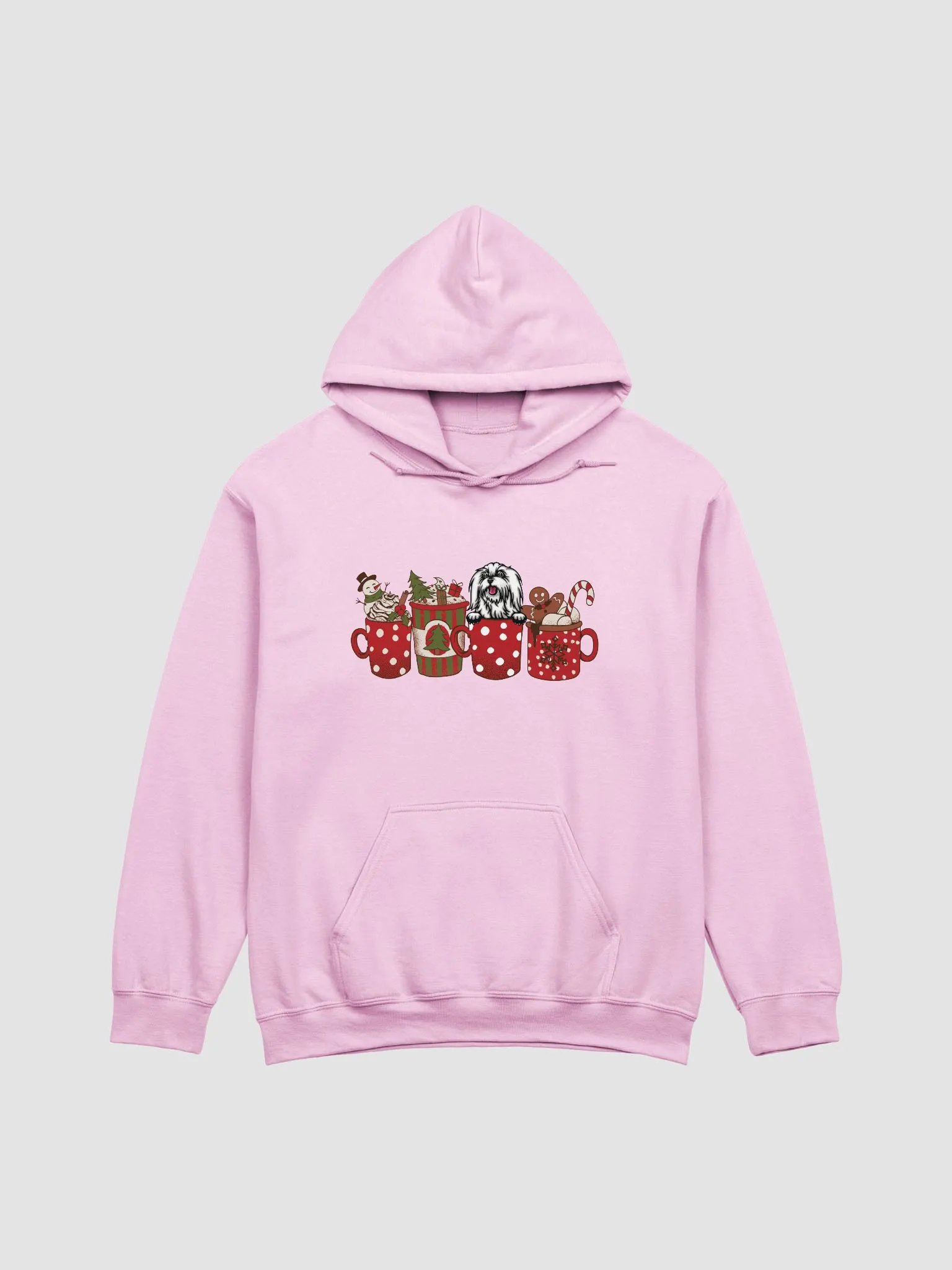 Cute Maltese(3) in a Christmas Cup Hooded Sweatshirt | Funny Christmas Pup in a Cup product image (9)