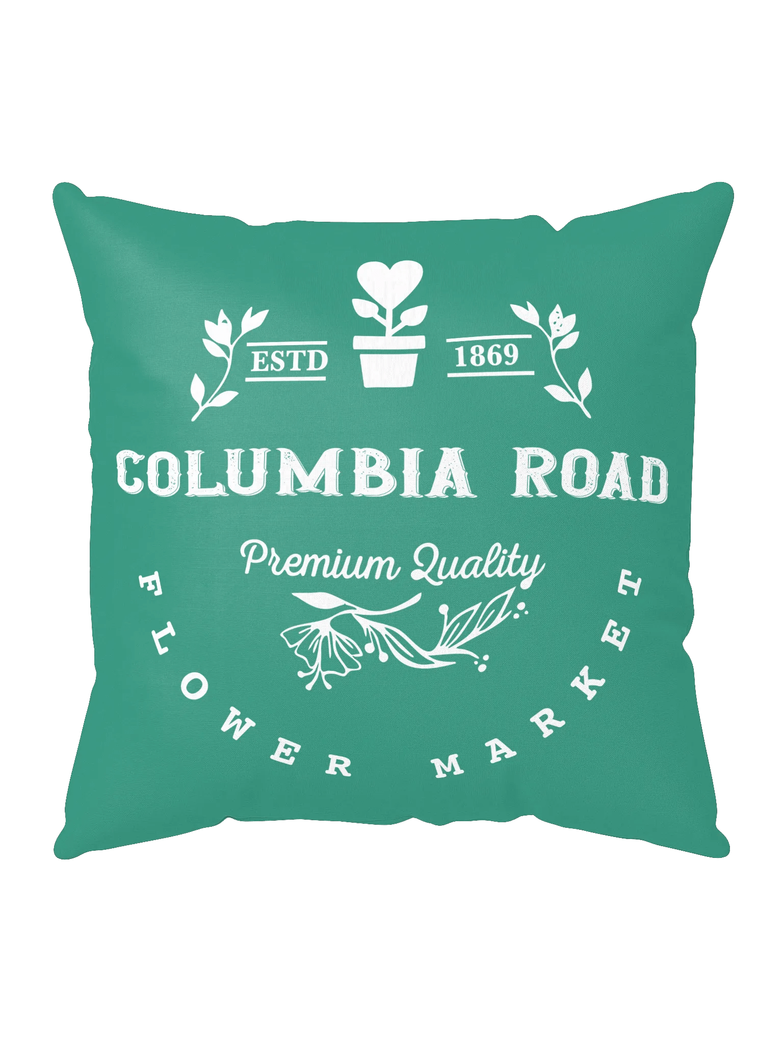Columbia Road Market Logo Print Pillow (Light Teal) product image (1)