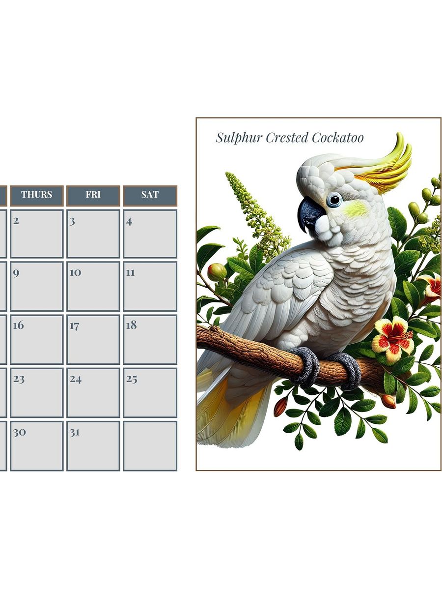 2025 Watercolor Birds Monthly Calendar – Elegant Bird Art for Nature Lovers product image (6)