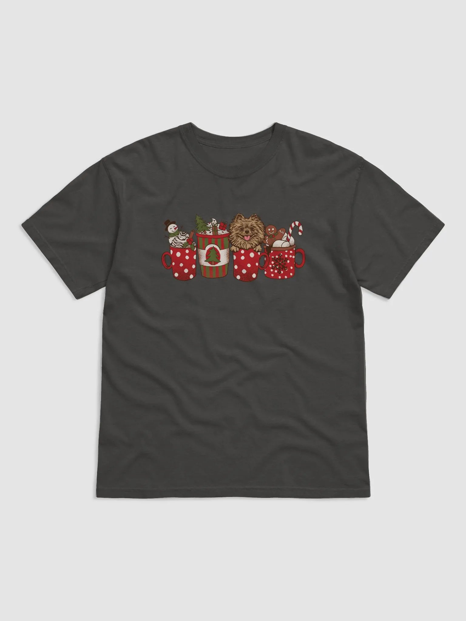 Cute Pomeranian in a Christmas Cup T-Shirt | Funny Christmas Pup in a Cup product image (24)
