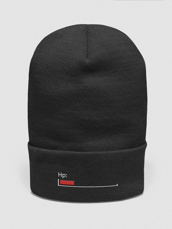 White Healthbar Embroidered on Black Cuffed Beanie product image (2)