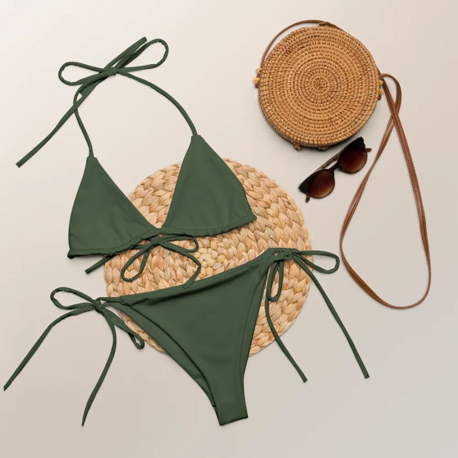 Olive Green String Bikini product image (7)