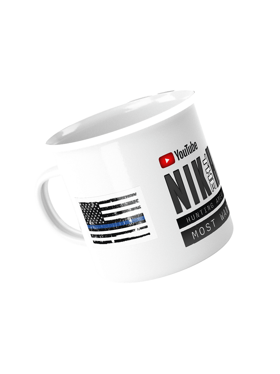 Nik The Hat | 12oz Enamel Mug – Summer ’25 BACK THE BLUE Edition product image (4)