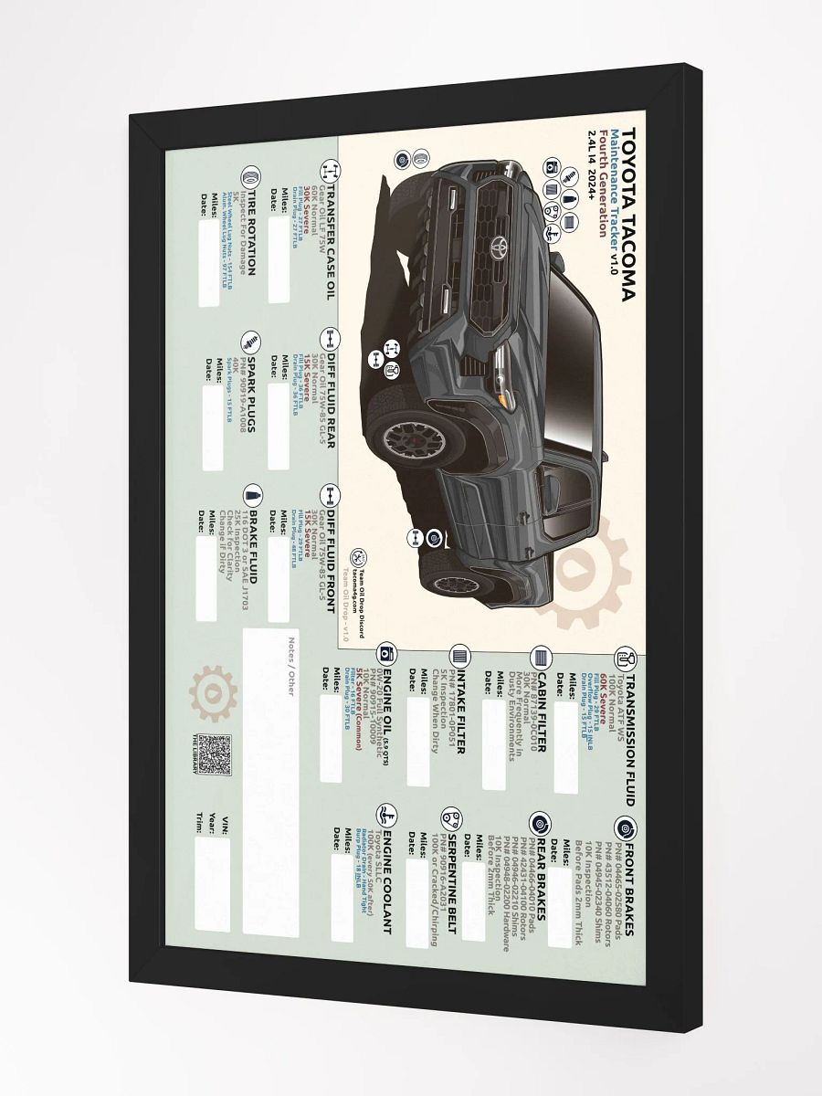 4TH GEN MAINTENANCE TRACKER V1.0 - Underground (FRAMED) product image (3)