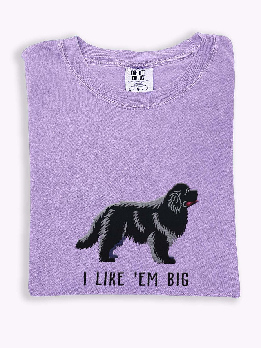 I Like 'Em Big T-Shirt(Embroidered) of a Newfoundland(Black) product image (1)