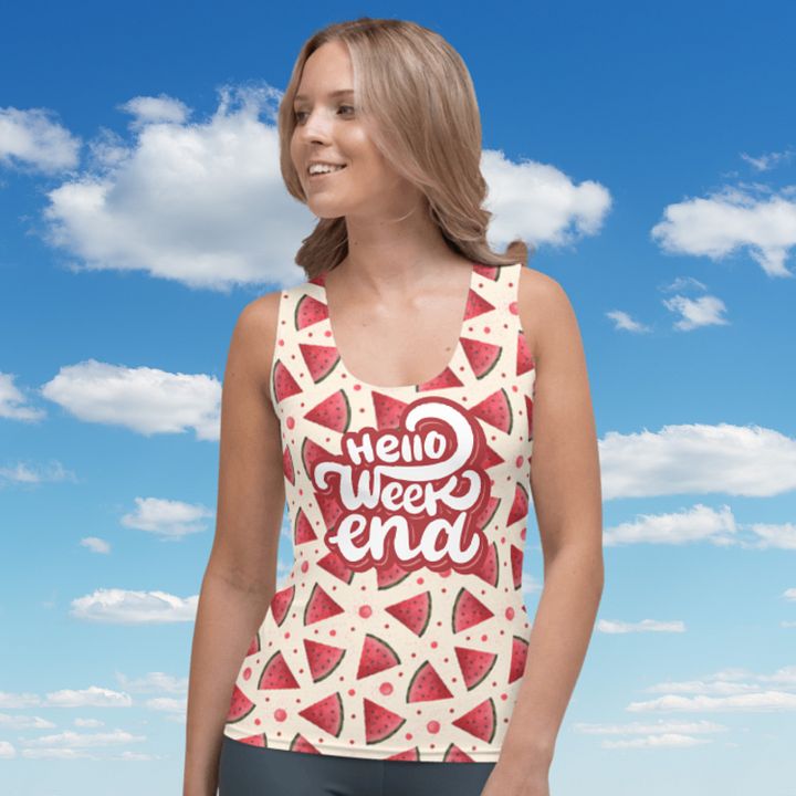 Hello Weekend Watermelon All Over Print Tank Top product image (1)