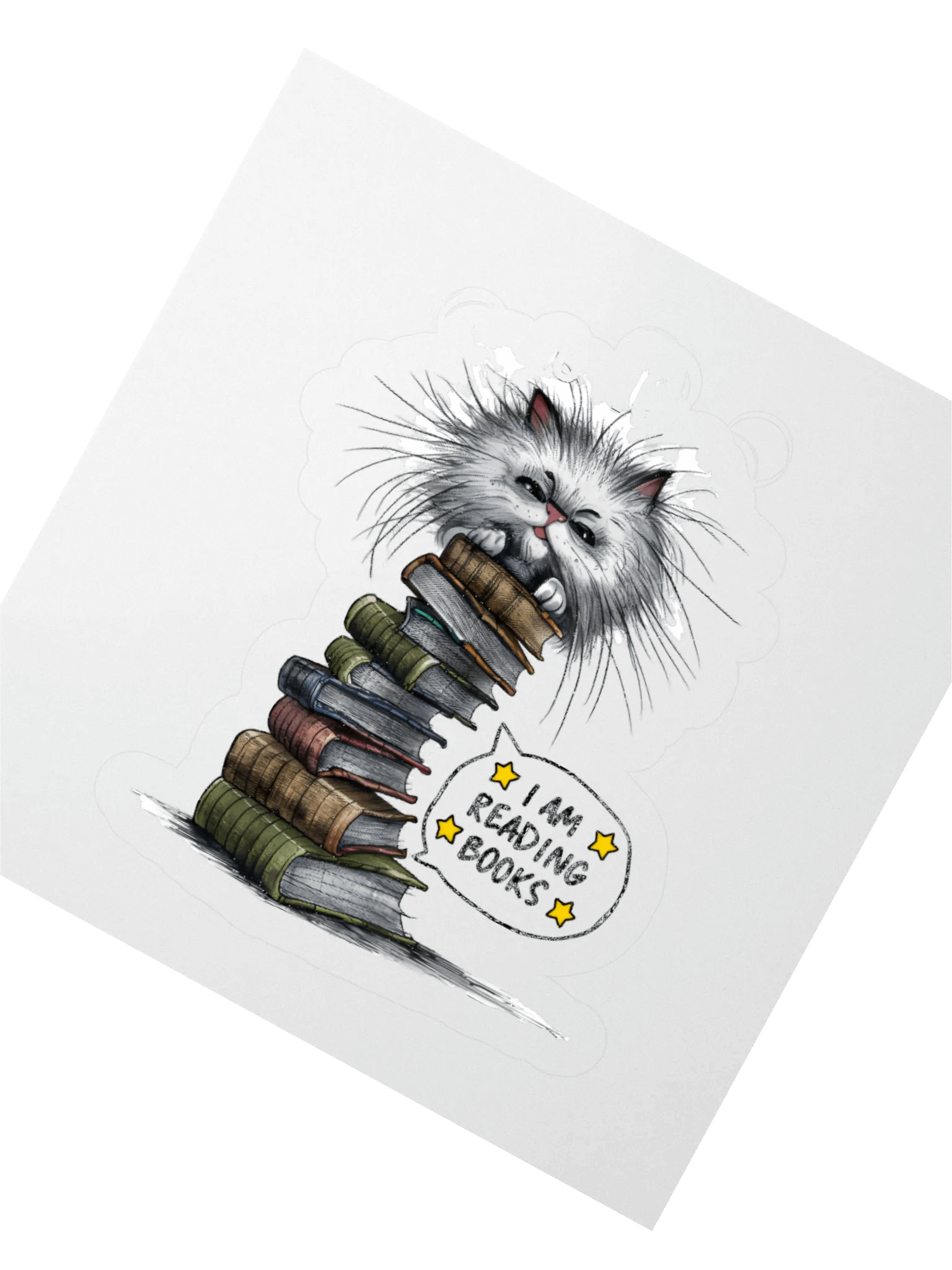Whiskers and Words Kiss Cut Stickers product image (5)