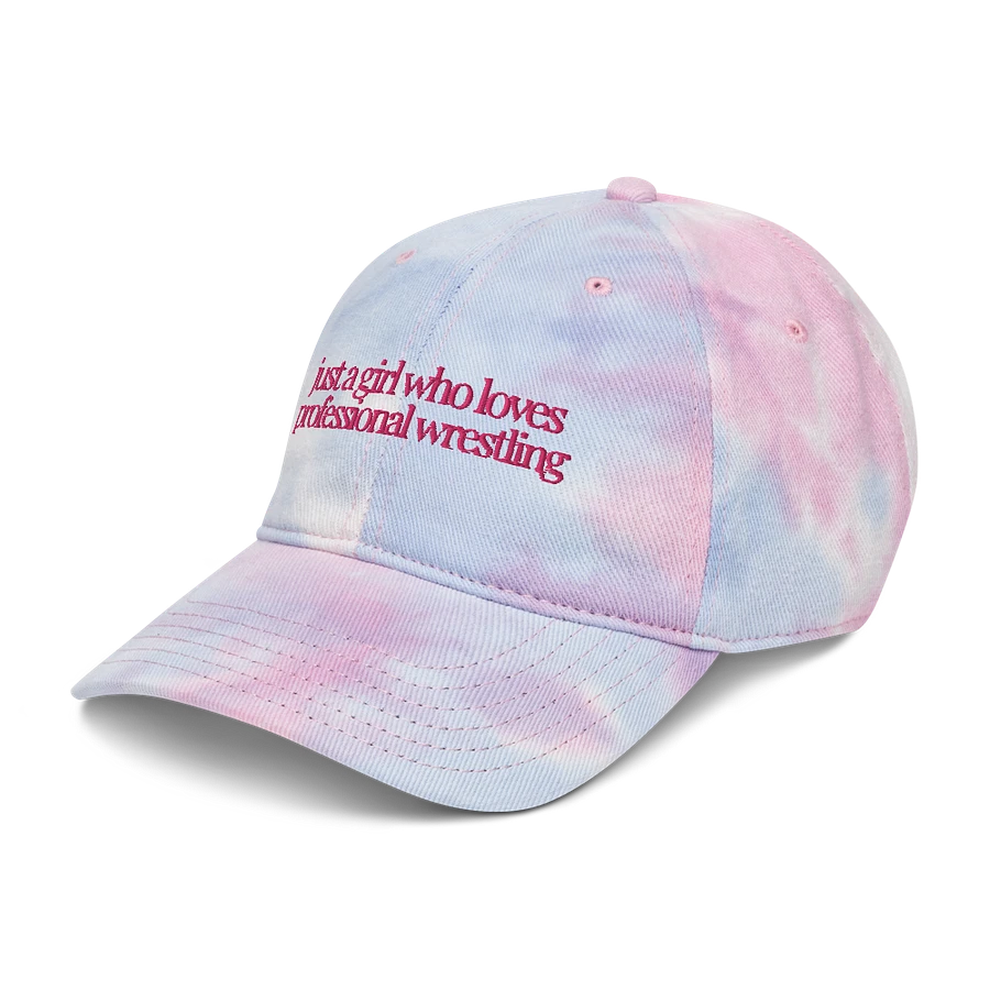 Just A (Wrestling) Girl Embroidered Tie Dye Dad Hat - Pink Font product image (9)