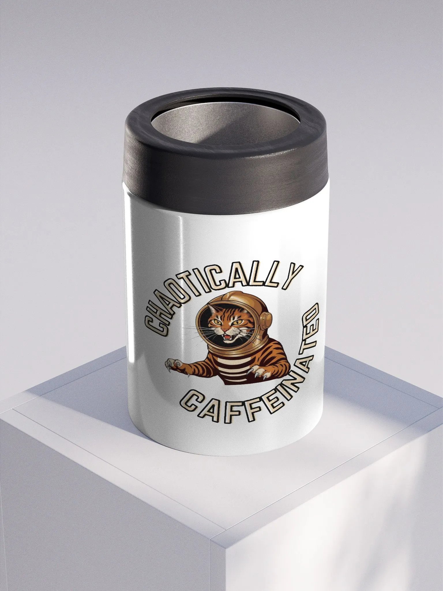 Chaotically Caffeined Stainless Steel Coozie product image (3)
