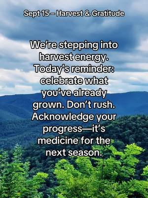 The harvest isn’t just about crops—it’s about you. 🌾 What in your life deserves gratitude today? Let me know in the comments!  #EnergyUpdate #SeptemberVibes #HarvestSeason