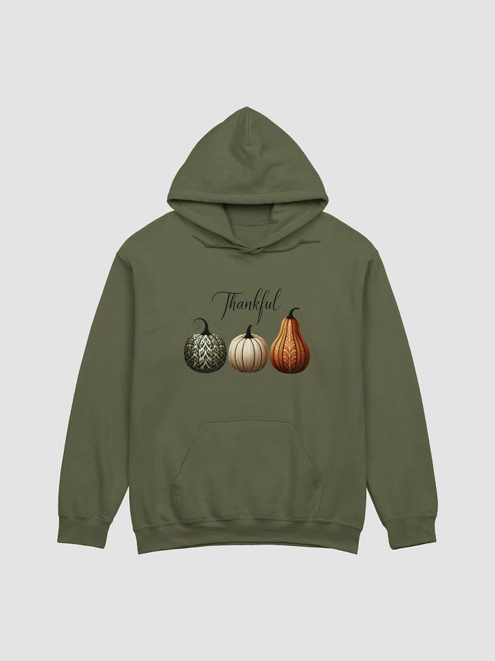 Thankful Thanksgiving Hoodie - Cozy Fall Jumper with Artistic Pumpkins, Autumn Apparel, Cute Harvest Sweater, Boho Thanksgiving Gift product image (5)