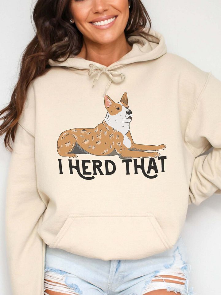 I Herd That Red Heeler 2 Hoodie | Hooded Sweatshirt for Australian Cattle Dog(Red Heeler) Owners product image (15)