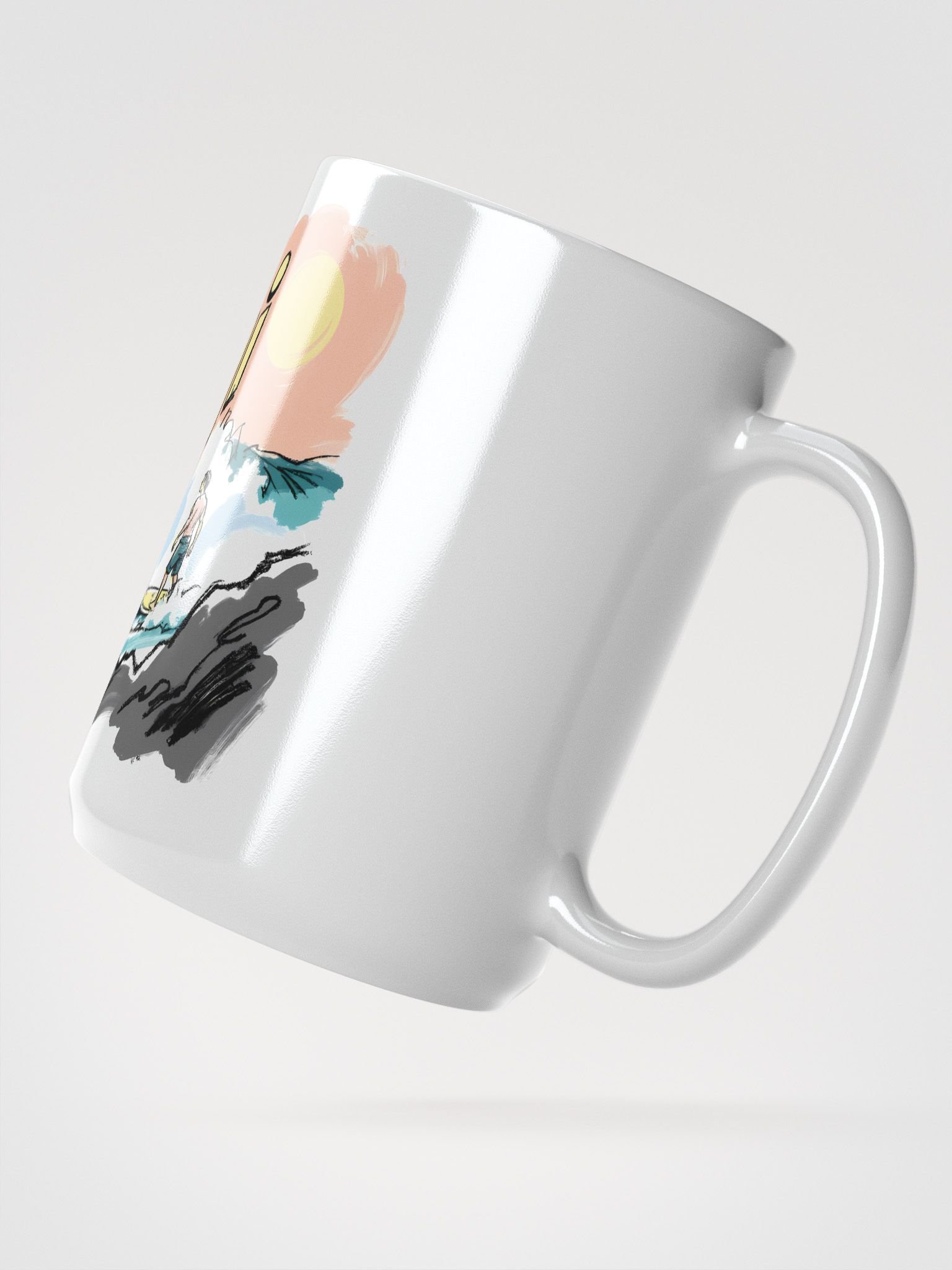 Tsunami Surf Art Print – Bold Wave Glossy Mug product image (3)
