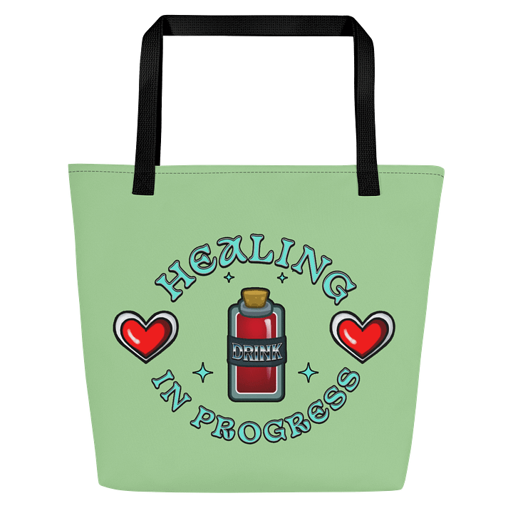 Healing In Progress All-Over Print Large Tote Bag w/ Pocket product image (1)