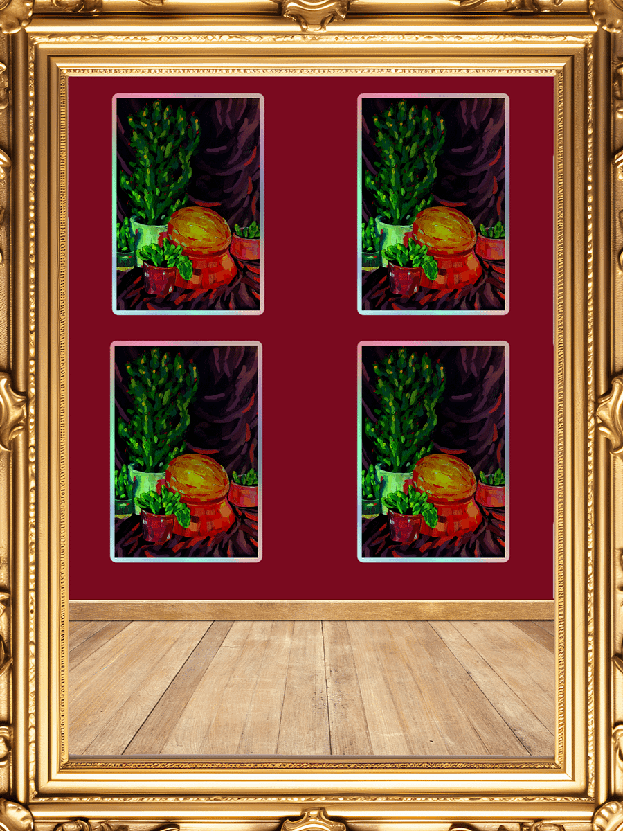 Eclectic Colorful Cacti Garden Sticker product image (2)
