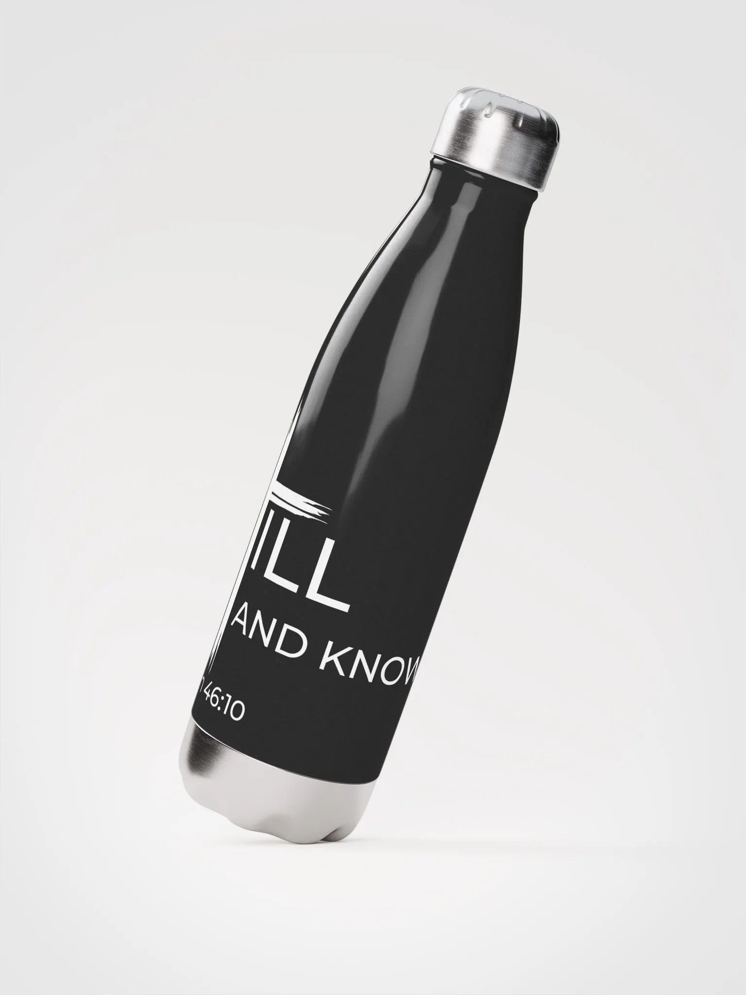 Psalm 46:10 Be still and know that I am God Stainless Steel Water Bottle product image (2)
